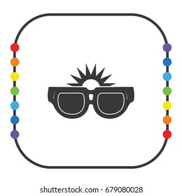 Sun and glasses, vector icon