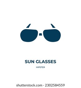 sun glasses vector icon. sun glasses, protection, sun filled icons from flat hipster concept. Isolated black glyph icon, vector illustration symbol element for web design and mobile apps