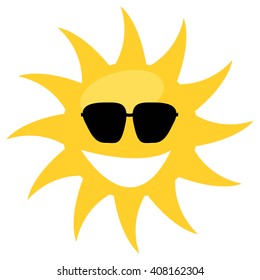 Sun with glasses - vector illustration
