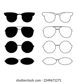 Sun Glasses vector set. Modern vector icon icon