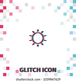 Sun  glitch effect vector icon.