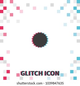 Sun  glitch effect vector icon.