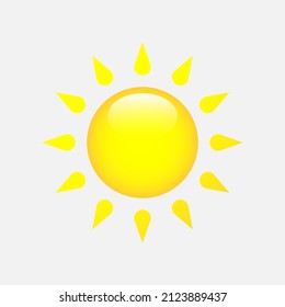 Sun glossy and bright shining. Abstract sun icon vector illustration. Graphic icon.