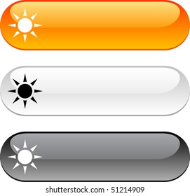 Sun glossy buttons. Three color version.