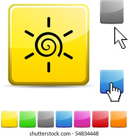 Icono de la web brillante de sol.