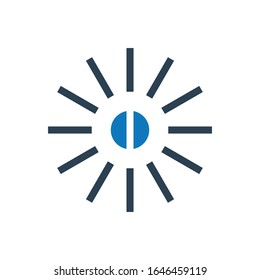 Vector de icono de color azul glifo Sun