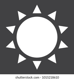 Sun glyph icon, easter and holiday, hot sign vector graphics, a solid pattern on a black background, eps 10.