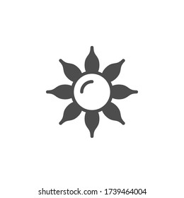 Sun glyph icon and hot object
