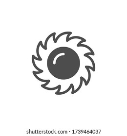 Icono de glifo de sol y objeto caliente