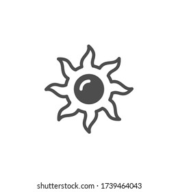 Sun glyph icon and hot object