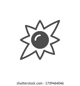 Sun glyph icon and hot object