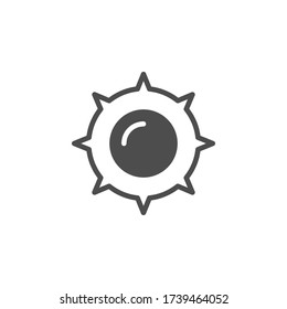 Sun glyph icon and hot object