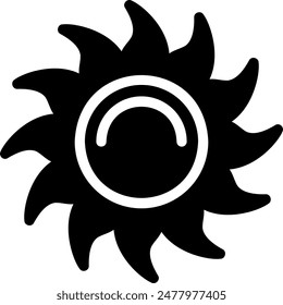 sun glyph icon illustration vector