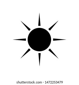 Sun glyph icon. Isolated flat vector symbol illustration on white background. 
