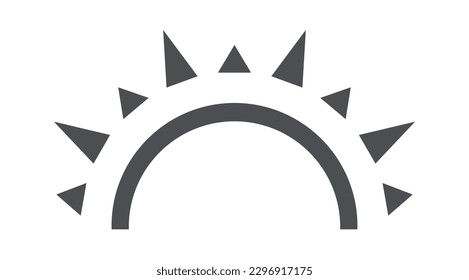 Sun glyph icon Summer and warm Sunshine design element. Vector illustration