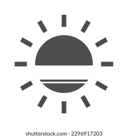 Sun glyph icon Summer and warm Sunshine design element. Vector illustration