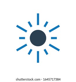 sun glyph vector icon - ui icon vector
