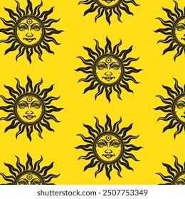 sun god goddess sunflower tattoo style vector in yellow green peach vector background wallpaper for print in textile and fashion high quality
