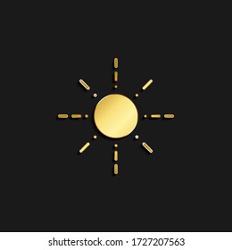 sun gold icon. Vector illustration of golden style. Summer time on dark background
