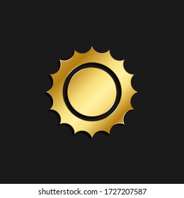 sun gold icon. Vector illustration of golden style. Summer time on dark background