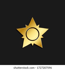 sun gold icon. Vector illustration of golden style. Summer time on dark background