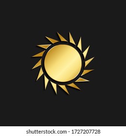 sun gold icon. Vector illustration of golden style. Summer time on dark background
