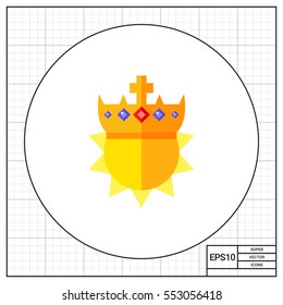 Sun in Golden Crown Icon