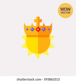 Sun in Golden Crown Icon