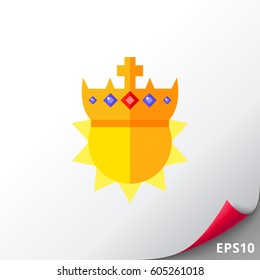 Sun in Golden Crown Icon