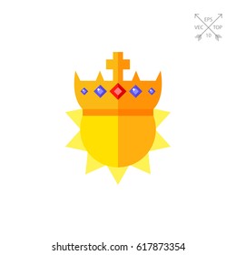 Sun in Golden Crown Icon