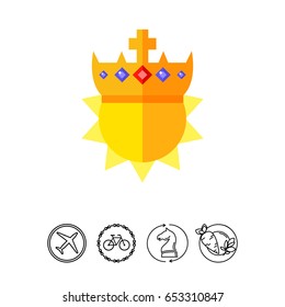 Sun in Golden Crown Icon