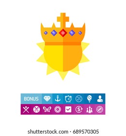 Sun in Golden Crown Icon