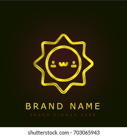 Sun golden metallic logo