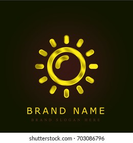 Sun golden metallic logo