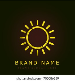 Sun golden metallic logo