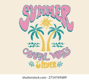 Sun graphic artwork. Tropical abstract art design. Coastal vibes design.
