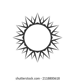 Sun graphic icon. Sun sign isolated on white background. Symbol of summer. Vector illustration