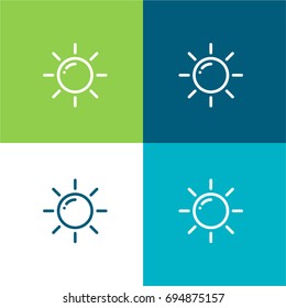 Sun green and blue material color minimal icon or logo design