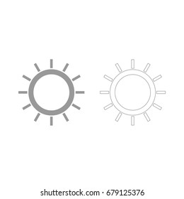 Sun grey set icon .