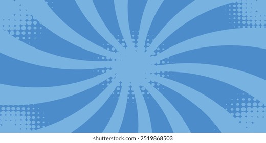 Fondo groovy del sol, estallido radial retro del verano, semitono, Anuncio azul con rayos, estallido de sol azul con semitono. fondo retro azul, Anuncio hippie estallido del sol, Fondo con rayos solares