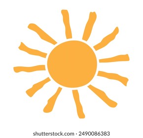Sun groovy retro background. Horizontal wavy sun. Retro and vintage style 60s, 70s. Trendy. Vector illustration