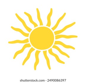 Sun groovy retro background. Horizontal wavy sun. Retro and vintage style 60s, 70s. Trendy. Vector illustration