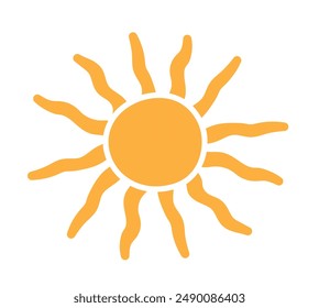 Sun groovy retro background. Horizontal wavy sun. Retro and vintage style 60s, 70s. Trendy. Vector illustration