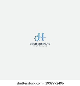 Sun and H lettering logo simple
