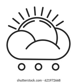 Sun with hail vector icon in simple outline style. This icon are perfect for your websites and applications.