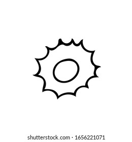 sun hand drawn in doodle style. Scandinavian simple liner. Element for design icon logo, sticker, postcard, poster. summer, heat, vacation, sunny