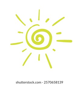 Sun hand drawn doodle. Vector illustration