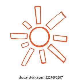 Sun hand drawn icon design vector. 