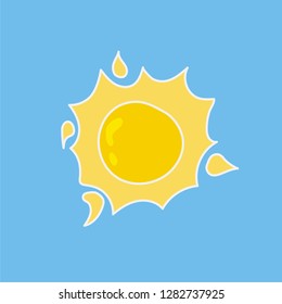 sun hand drawn icon. doodle weather vector illustration. editable stroke
