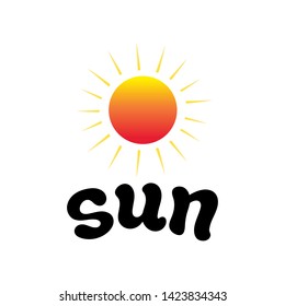 Sun. Hand drawn lettering. Vector illustration. Best for summer design, posters, banners